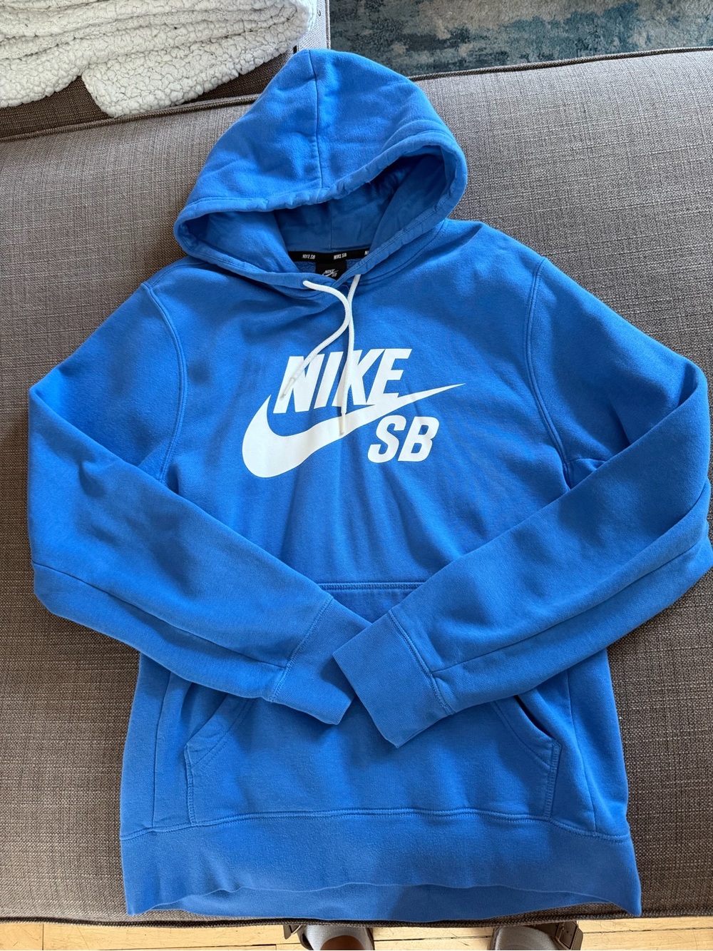 Nike SB Royal Blue Pullover Hoodie with Logo